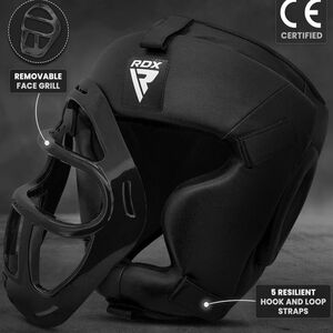 Head Sparring Gear Boxing MMA Taekwondo Kickboxing RDX Black Head Guard
